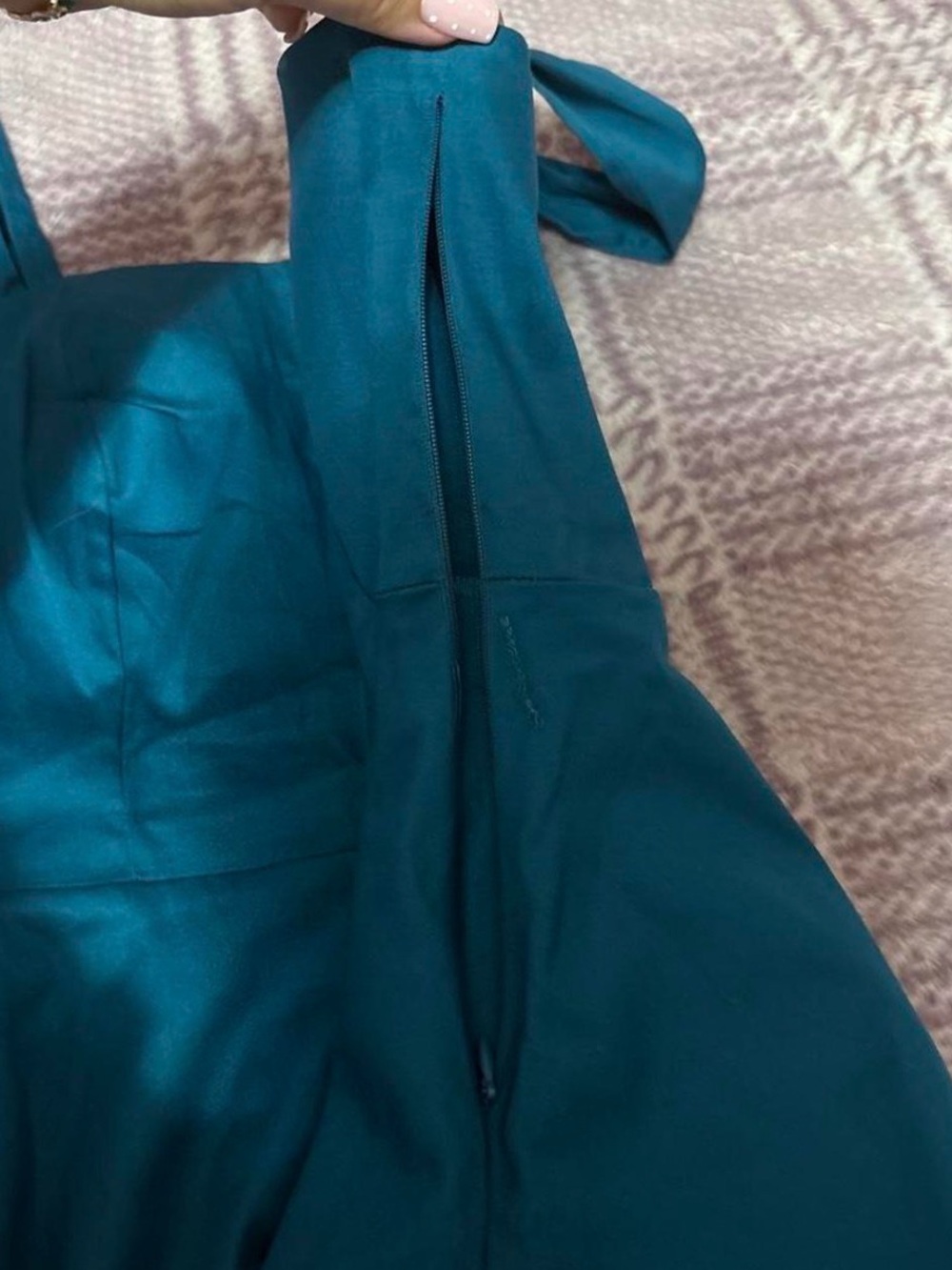 Women's Teal Button-Front Peplum Top - Picture 2 of 2